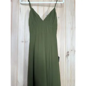 NWT Lulus Marveled Beauty Olive Green Sleeveless Tie-Front Maxi Dress Gala XL thumbnail 6