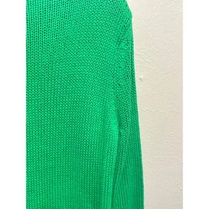 Lauren‎ Ralph Lauren Green Knit Sweater Womens Large Cotton Crewneck thumbnail 5