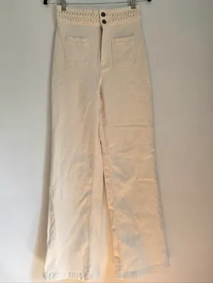 Anthropologie Magali Pascal Birkin High-Rise Wide Leg in Ecru. thumbnail 4