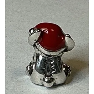 Pandora Disney Stitch Santa Christmas Charm Sterling Silver Red Enamel Ohana thumbnail 3