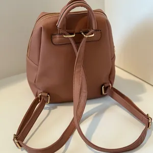 Quilted Pink Gold Mini Backpack Convertible Crossbody Straps Pockets Y2K thumbnail 3