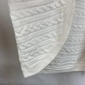 Ralph Lauren White Cable Knit Open Front Cardigan Sweater S/M thumbnail 5