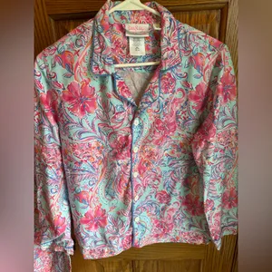 Lilly Pulitzer For Pottery Barn Isla De Coco Loose Pajama Set Teen Size Small thumbnail 2
