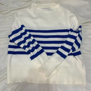 Blue & White Striped Sweater thumbnail 1