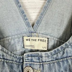 We The Free People‎ Edie Denim Skirtall Sz Large Skirt Overalls Boho Western thumbnail 7