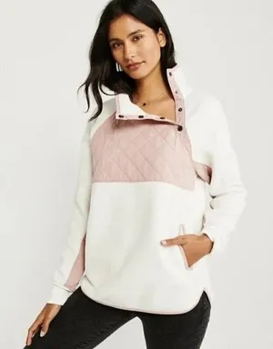 Abercrombie & Fitch‎ Asymmetrical Snap Up Fleece Sweatshirt XXS thumbnail 1