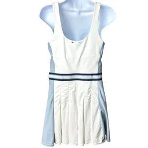 The Upside Legacy Lucette Dress Blue White Pleated‎ Athletic Tennis Pickleball L thumbnail 6