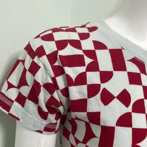 Free People FP Movement geometric red short sleeve cropped tee size XS thumbnail 2