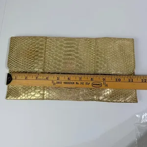 Jessica McClintock Gold Snake Embossed Metallic Clutch‎ Evening Bag thumbnail 6