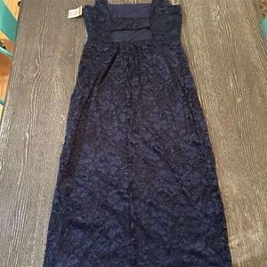 Sam Edelman Navy Lace Sleeveless Midi Dress Square Neck Women's Cocktail Wedding thumbnail 9