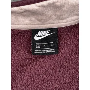 Nike Quarter Zip Pullover Women S Burgundy Black Colorblock‎ Fleece Mock Neck thumbnail 10