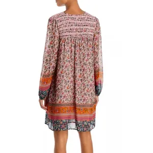 Johnny Was Maha Boho Mini Dress Embroidered Long Sleeve‎ Sz M Flowy thumbnail 9