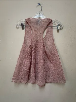 Y2K 3D Rosette Mesh Tank Pink Coquette Fairycore M thumbnail 2