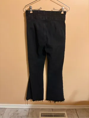 Free People We The Free Jayde Flare Jeans in Onyx thumbnail 5