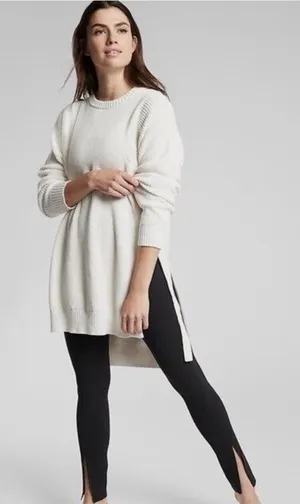 Athleta West End Knit Tunic Sweater in Dove White XXS thumbnail 1