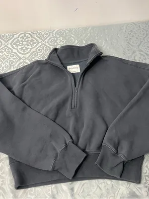 Abercrombie & Fitch Women's Slate gray Half-Zip Sweatshirt size XS thumbnail 2