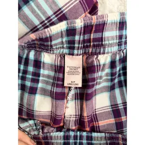 Victoria's Secret Gray Top Purple Plaid Pants Loungewear Pajama Set S Long thumbnail 10