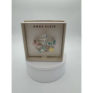 Anne Klein Silver Tone Crystal Butterfly Dragonfly Pin Brooch NWT thumbnail 3