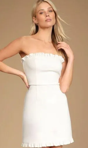 Grad dress lulus ivory dress thumbnail 1