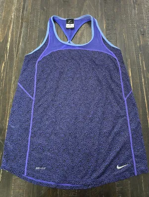 Nike Dri-FIT Purple Animal Print Tank Top Women’s Size Medium Athletic thumbnail 1