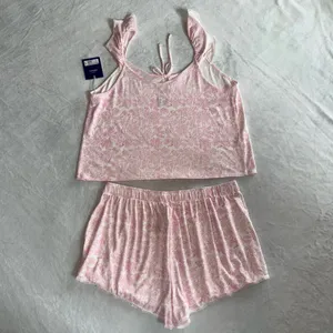 Roller Rabbit x Target Sketched Floral Pointelle Tank Top & Shorts Pajama Set in Pink size XXL thumbnail 6