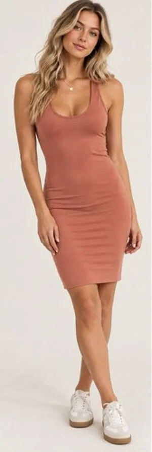 Free People Intimately NWT Cinnamon Bodycon Slip Dress Sleeveless Racerback M/L thumbnail 1