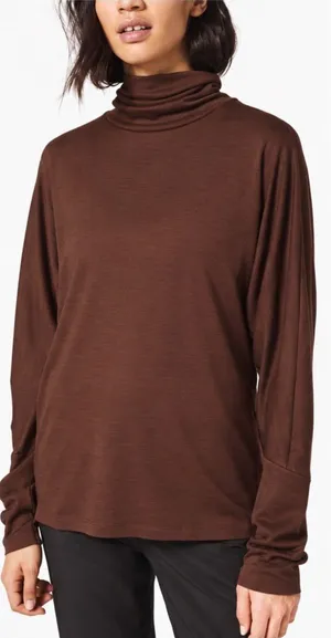 Lululemon Lab Moraine Turtleneck Merino‎ Wool Blend Pullover Dark Cedar Casual thumbnail 1