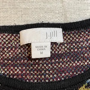 J. Jill | Jacquard Tapestry Relaxed Pullover Sweater | Medium Red thumbnail 8