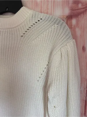 English Factory Ivory Puff Sleeve High Crewneck Sweater Size XS thumbnail 7