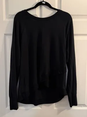 Athleta Sweatshirt‎ Pullover Black XL Asymmetrical Hem Athleisure Casual thumbnail 1