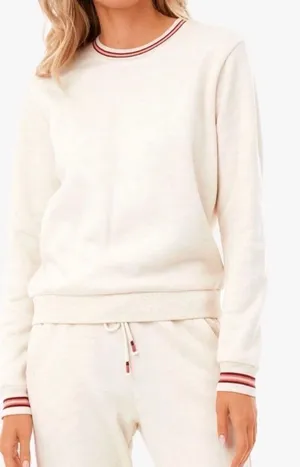 Marine Layer Anytime Crewneck Sweatshirt Heather Oatmeal thumbnail 1