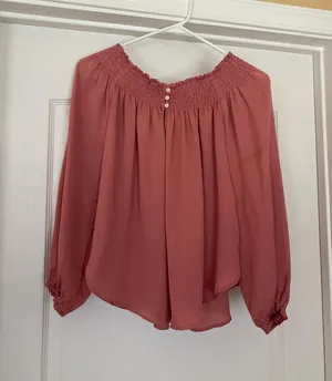Peachy Pink Off The Shoulder Top thumbnail 1