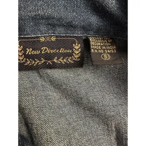 Christmas Jean Shacket Holiday Theme Shirt Size Small Blue Denim Vintage Xmas thumbnail 5