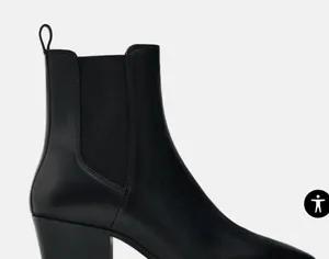 Zara HEELED LEATHER ANKLE BOOTS size 38 thumbnail 3