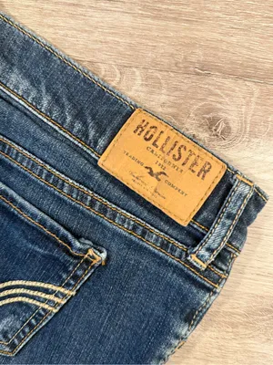 Hollister Dark Blue Frayed Hem Denim Shorts thumbnail 8