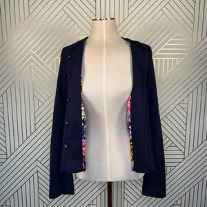 Boden Ponte Knit Jacket in‎ Navy Blue WQ077 Size 6 thumbnail 7