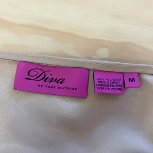Diva by Dana Buchman Tan Satin Camisole Top Size M V-Neck Sleeveless Tank thumbnail 5