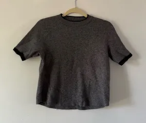 Zara Knit Gray Fine Knit Sweater | Carolyn Bessette Inspired | Quiet Luxury thumbnail 1