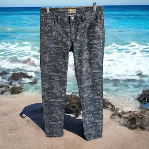 Roxy Womens Jeans Sz 7 28 Tropical Gray‎ Sunburners Skinny Beach Hawaiian Denim thumbnail 3