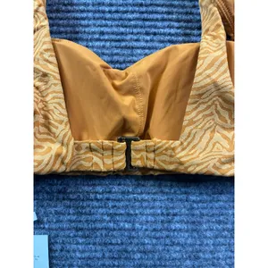 Andie Swim The Rye Top Bikini Topaz Zebra Print AT266-TPZ Boho Mustard Yellow XS thumbnail 3