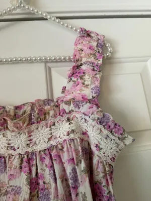 Blue Pepper Pink Floral Ruched Strap Top thumbnail 2