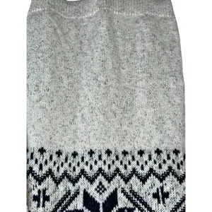 Abercrombie & Fitch Cream Black Fair Isle Long Sleeve Mini Sweater Dress Women M thumbnail 6