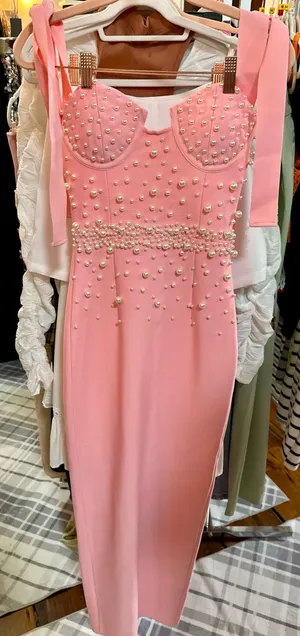 Boutique Pink and Pearl Maxi Dress thumbnail 6