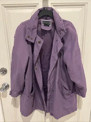 Women’s Lavender Trench Coat - Casual Lightweight Jacket thumbnail 4