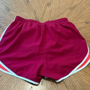 Nike Dri-FIT Tempo Running Shorts Womens Small Burgundy Orange‎ Athletic Gym thumbnail 4