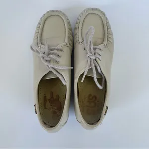 SAS Siesta Shoes Women Size 7 Bone‎ Leather Handsewn Lace Up Oxfords Made in USA thumbnail 7