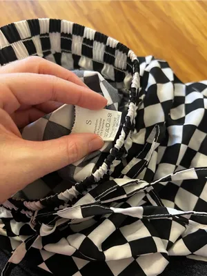Checkerboard Wide-Leg Pants — Black & White thumbnail 3