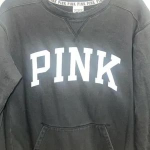 Victoria’s Secret PINK Logo Crewneck Sweatshirt XS Black thumbnail 2