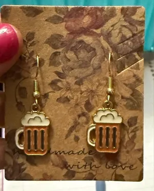 Handmade Funny‎ beer earrings thumbnail 1