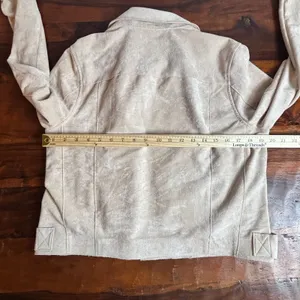 BLANKNYC Womens Tan Suede Moto Jacket Faux Leather Zip Up Size L‎ thumbnail 8